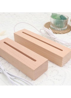 Y&D 7 inch LED Light Display Pedestal Rectangle for 3D Crystal Glass Art USB Plug Warm Wooden Lighted Base Stand Mirror Box Centerpieces Home Decor.  - Image 4