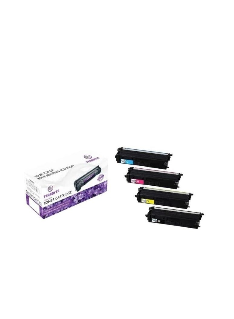 Terabyte 4-Piece Toner Cartridge For Brother LaserJet Tn241/tn261/tn221/tn251/tn281 Printer Series Multicolour - Image 1