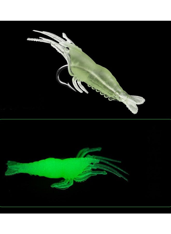 Generic 4-Pieces 3.5cm Soft Luminous Shrimp Fishing Rigs  - Image 1