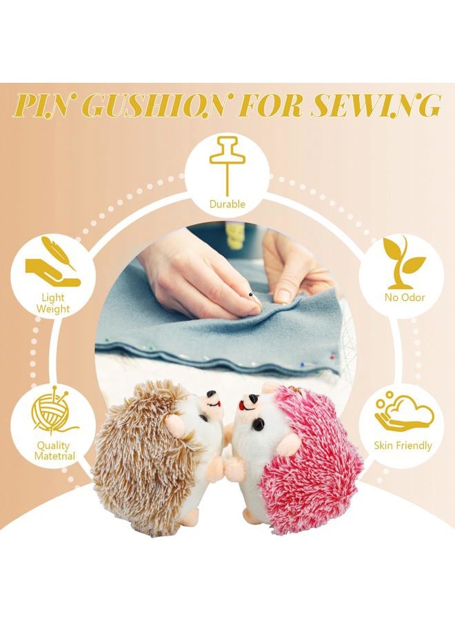 SolidGnik 2 Hedgehog Sewing Pincushion with 200 Pieces Sewing Pins Set for Sewing DIY Projects Jewelry Decor Dressmaker - Image 4