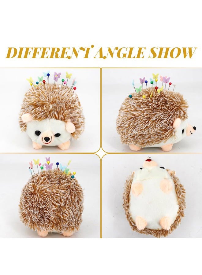 SolidGnik 2 Hedgehog Sewing Pincushion with 200 Pieces Sewing Pins Set for Sewing DIY Projects Jewelry Decor Dressmaker - Image 3