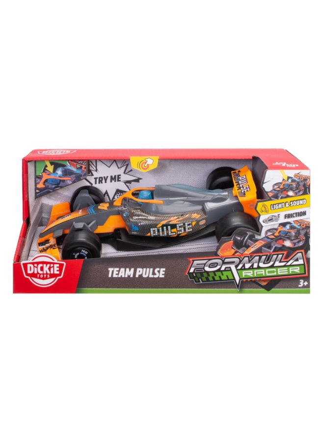 Dickie Toys Formula Racer Team Pulse - 1:24 Toy Car with Light & Sound, Friction & Rubber Wheels - 23 cm - Try Me - Image 1