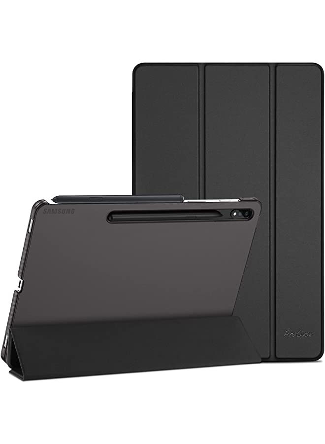 Procases ProCase Galaxy Tab S8 / Tab S7 11 inch Case, Protective Slim Case Folio Hard Back Stand Smart Cover for 11" Galaxy Tab S8 2022 / Galaxy Tab S7 2020 SM-X700 X706 T870 T875 T878 -Black - Image 1