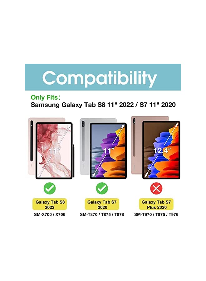 Procases ProCase Galaxy Tab S8 / Tab S7 11 inch Case, Protective Slim Case Folio Hard Back Stand Smart Cover for 11" Galaxy Tab S8 2022 / Galaxy Tab S7 2020 SM-X700 X706 T870 T875 T878 -Black - Image 2