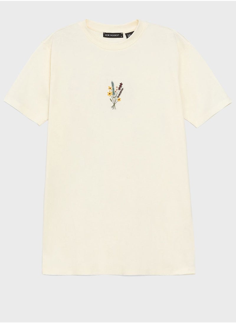 LC WAIKIKI - Crew Neck Graphic Tunic - Image 1