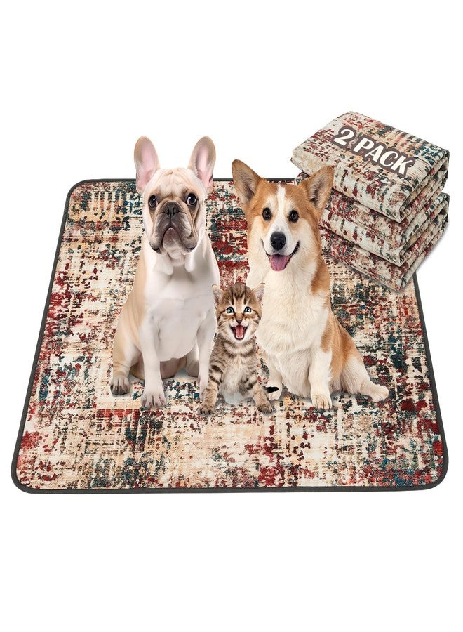 Qeils Washable Pee Pads for Dogs, 2 Pack Reusable Puppy Pads 36"x41" Super Absorbent Leakproof Dog Training Pads, Non-Slip Potty Pads for Floor, Crate, Couch, Whelping Pads Litter Mat Puppy Supplies - Image 1