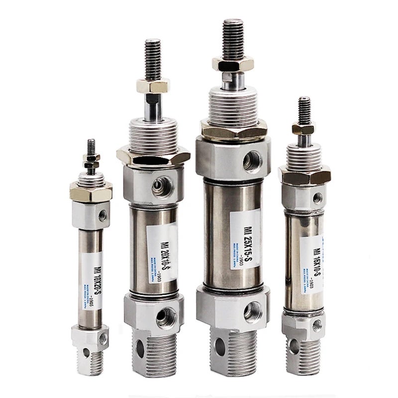 MI16X25 Small Pneumatic Cylinder Stainless Steel Mini Air Cylinder Multiple Sizes - Image 3