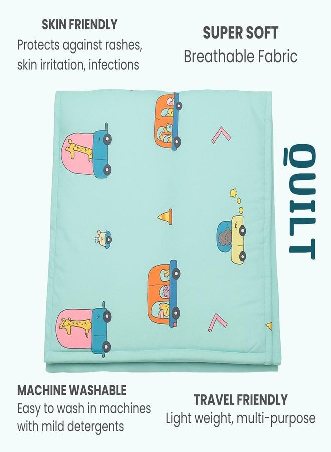 ZIKKU Baby Bedding Set for Newborn - 3 Piece Complete Set with Quilt Blanket Pillow & Changing Pad | Cute Animal Print Design | Cotton Baby Bed Set | Nursery Essentials Gift (Blue) - Image 4