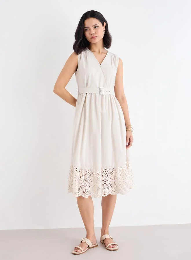 ستايلي فستان ميدي بنسيج شيفلي