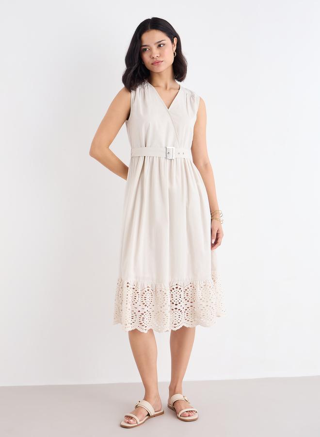 ستايلي فستان ميدي بنسيج شيفلي - Image 2