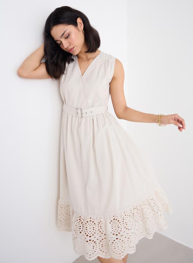 ستايلي فستان ميدي بنسيج شيفلي - Image 3