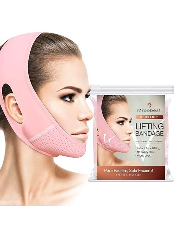 general Mroobest ParaFaciem Reusable V Line Mask Facial Slimming Strap Double Chin Reducer Chin Up Mask Face Lifting Belt V Shaped Slimming Face Mask "Only covers the chin" - Image 1
