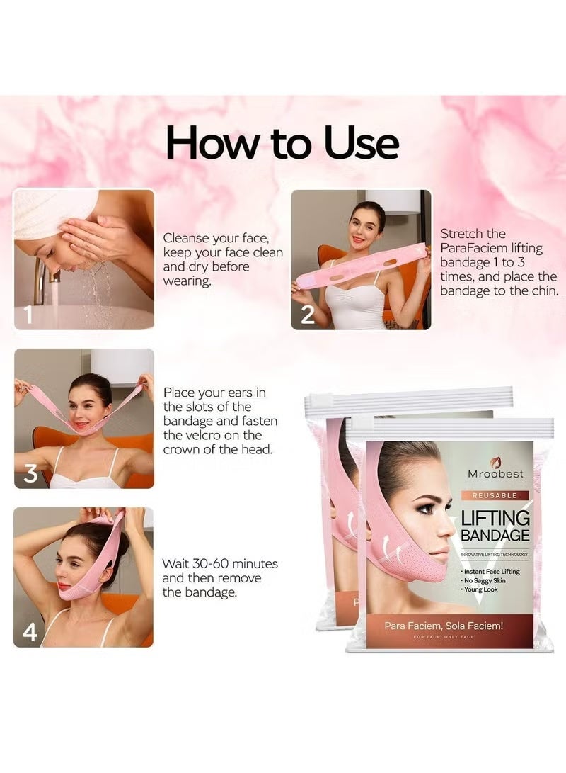 general Mroobest ParaFaciem Reusable V Line Mask Facial Slimming Strap Double Chin Reducer Chin Up Mask Face Lifting Belt V Shaped Slimming Face Mask "Only covers the chin" - Image 3