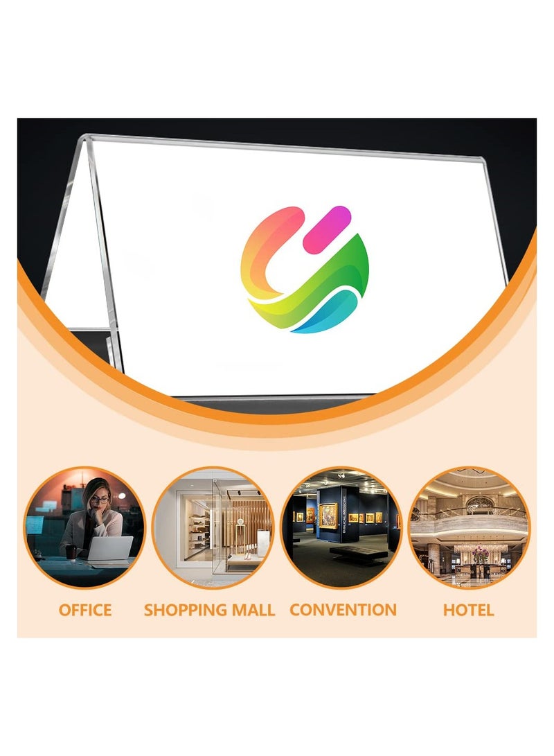 Excefore Acrylic Name Plate, 10 Pack Plastic Name Tents Table Number Holders, Food Price Label Display Desk Nameplates for Classroom Office Meeting Restaurant Menu (4" x 8.2", V-Shaped) - Image 5