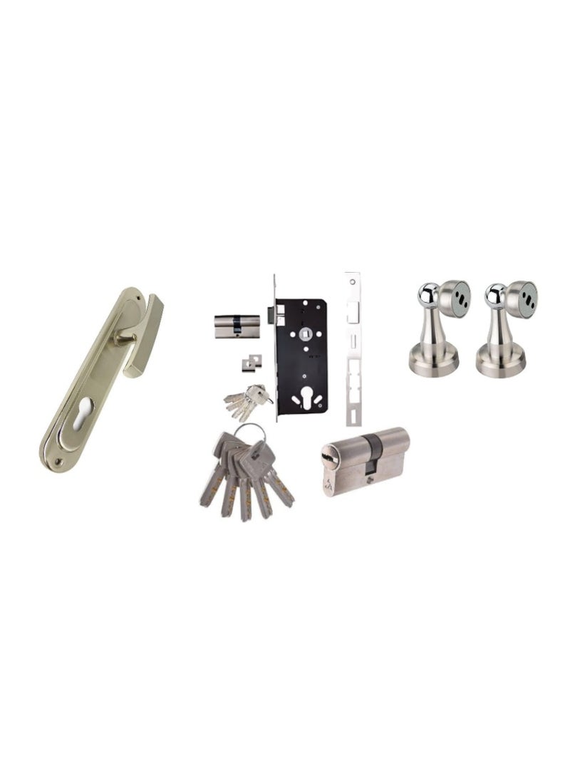 كالون الاهرام كومبيوتر 5 مفتاح مع اكرة باب شقة فضي كومكس مع صدادة مغنطسية هدية - Image 1