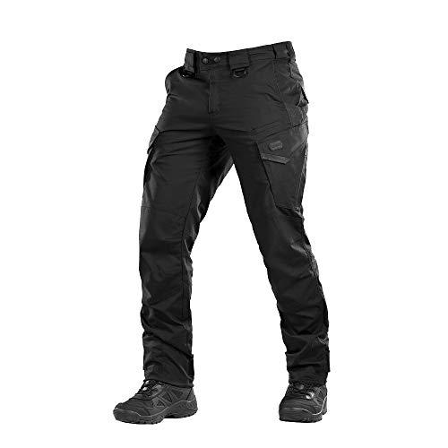 M-Tac Aggressor Flex Tactical Cargo Pants for Men – Durable Rip-Stop Cargo Work Trousers with Reinforced Knees, Stretch Fit and Outdoor Comfort (Black, 34/36) - Image 1