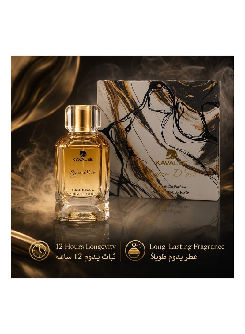 KAVALEE Regno D'oro Extrait de Parfum for Men and Women, 100ml - Image 5