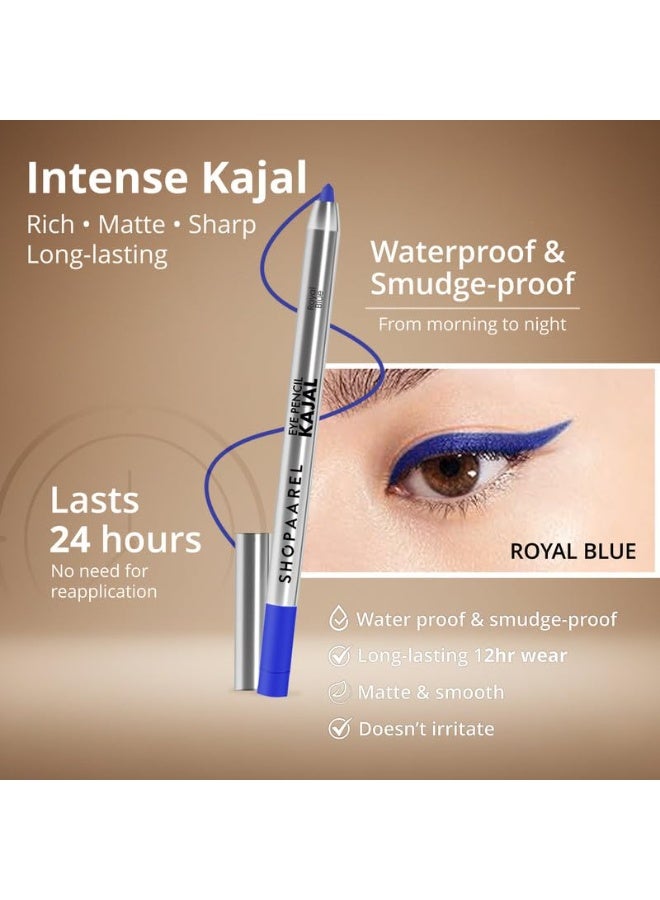 Shopaarel Intense Eye Kajal Pencil Waterproof Smudge Proof Long Lasting (Royal Blue) - Image 3
