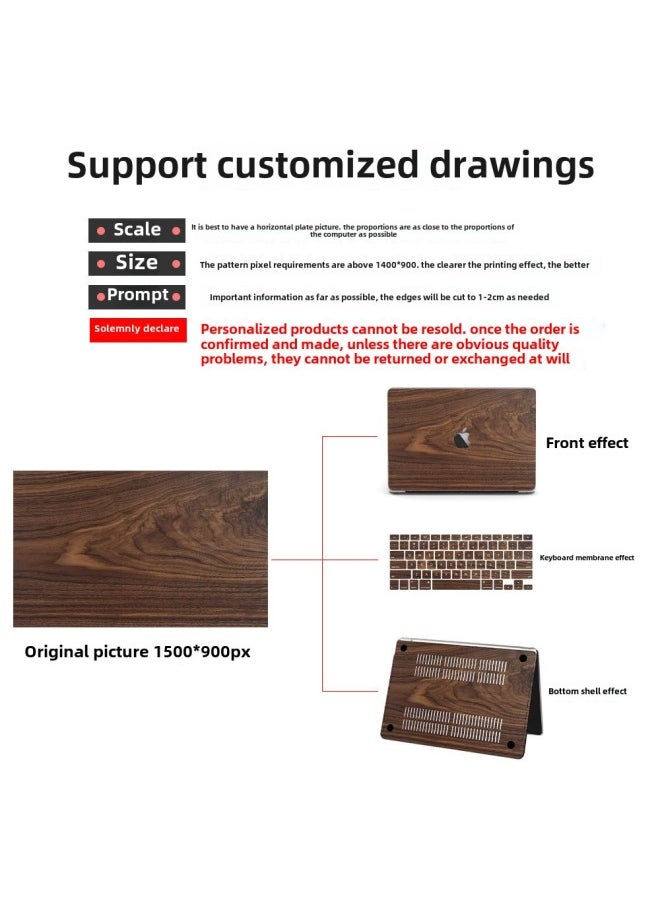 Generic - Apple Laptop Macbookpro Protective Shell 16-inch Apple Computer Protective Shell Wood Grain Apple Computer Shell-Color:RS-403-Applicable Model:Macbook12（A1534） - Image 1