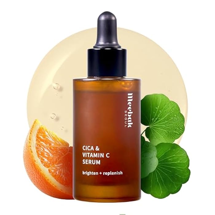 Meebak Korean Vitamin C Serum | Radiance Face Serum | Soothing Formula with Centella Asiatica, Panthenol & Adenosine for Glowing Skin | Lightweight Daily Formula - Image 1