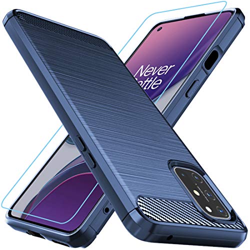 Osophter for Oneplus 8T Case,Oneplus 8T 5G Case with Screen Protector Shock-Absorption Flexible TPU Rubber Protective Cell Phone Cover for Oneplus 8T(Navy Blue) - Image 1