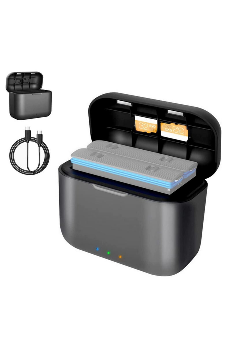 For Insta360 X3 Battery Fast Charger Hub with Charging Cable Stand 2 TF Card Slots Simultaneous Charging Travel Friendly Safety Protection for Power Accessories - Image 1