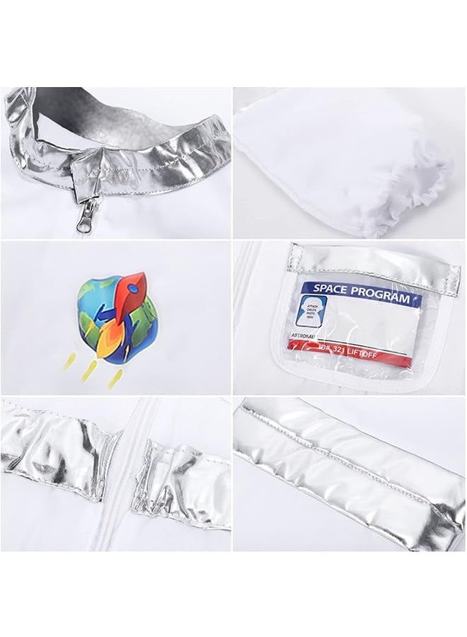 Children Astronaut Space Costume,Boys and Girls Astronaut Costume for Pretend Play,Kids Space Jumpsuit Space Pretend Dress Up Role Play Set for Kids Cosplay Ages 3-10 - Image 4