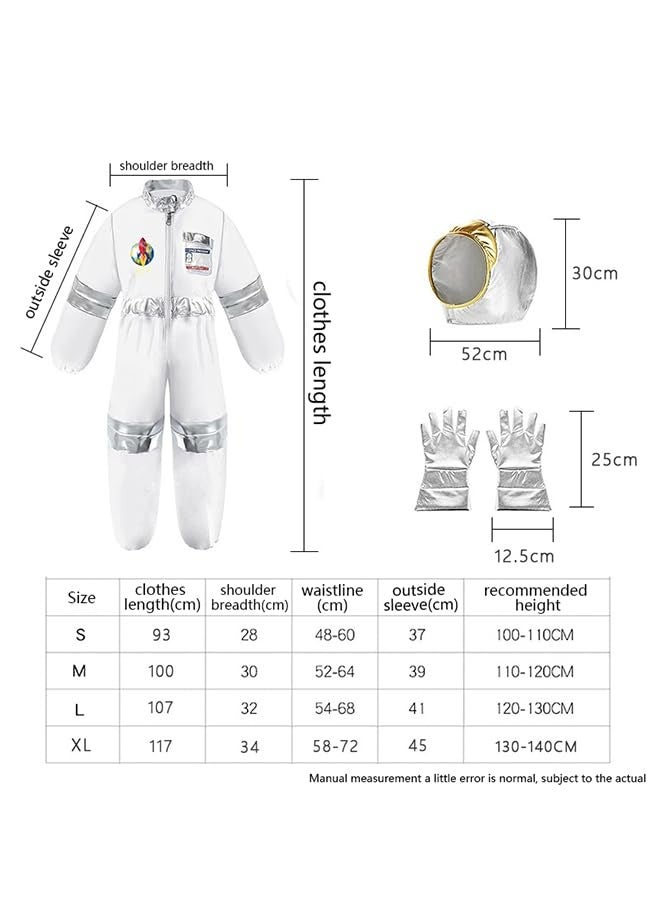 Children Astronaut Space Costume,Boys and Girls Astronaut Costume for Pretend Play,Kids Space Jumpsuit Space Pretend Dress Up Role Play Set for Kids Cosplay Ages 3-10 - Image 3