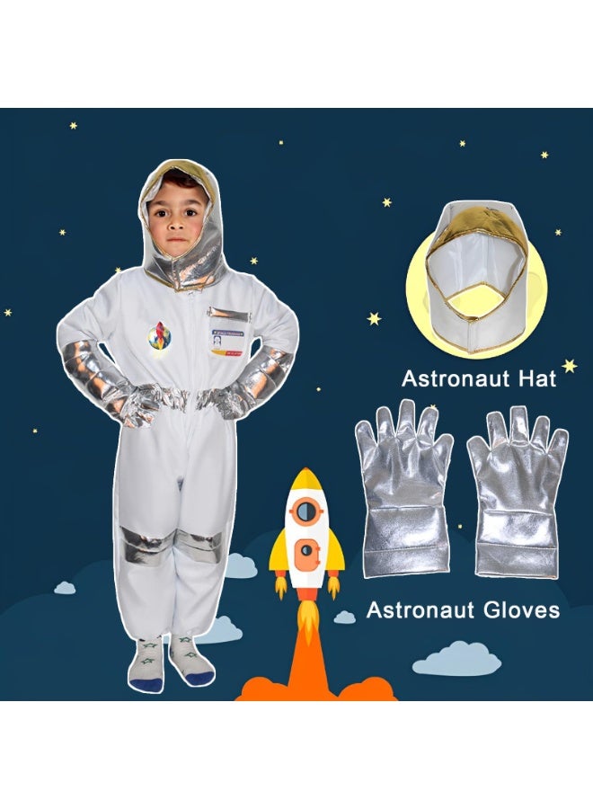 Children Astronaut Space Costume,Boys and Girls Astronaut Costume for Pretend Play,Kids Space Jumpsuit Space Pretend Dress Up Role Play Set for Kids Cosplay Ages 3-10 - Image 5