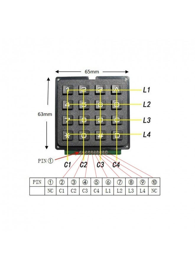 NEXTION NEXTION 16 Keys Matrix Keypad 4x4 Membrane Keyboard Module Array Switch for Arduino  - Image 2
