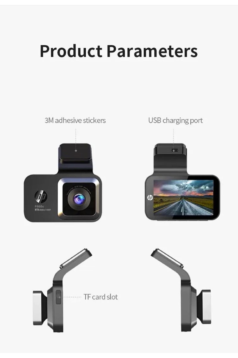 HP F965 2K Front Dash Camera for Cars – Wide Angle Lens, Night Vision, G-Sensor, Loop Recording, LCD Display - Image 3