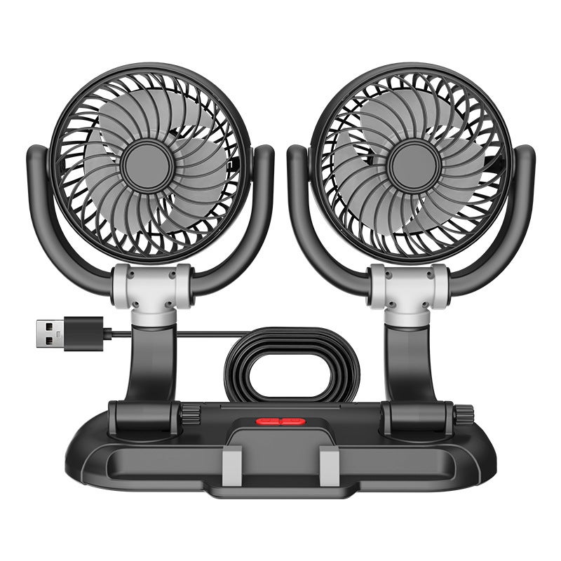 Portable Foldable Dual-Head Cooling Fan with Phone Holder - Image 5