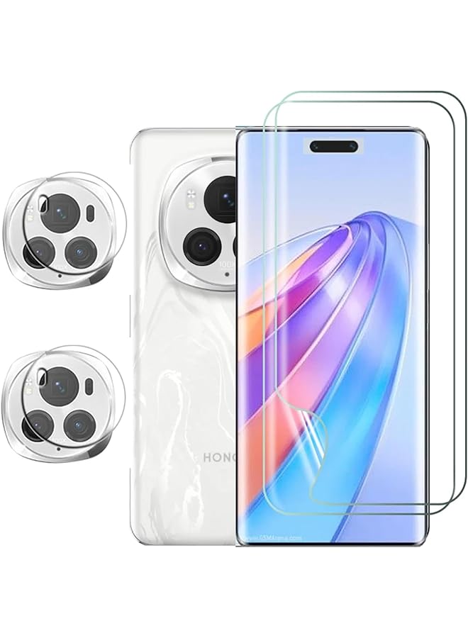 erorex 2 Plus 2 Compatible With Honor Magic 6 Pro Screen Protector High Sensitivity Hydrocoagulation Film Full Coverage Clear Hd With Camera Lens Protector Scratch Resistant - Image 1