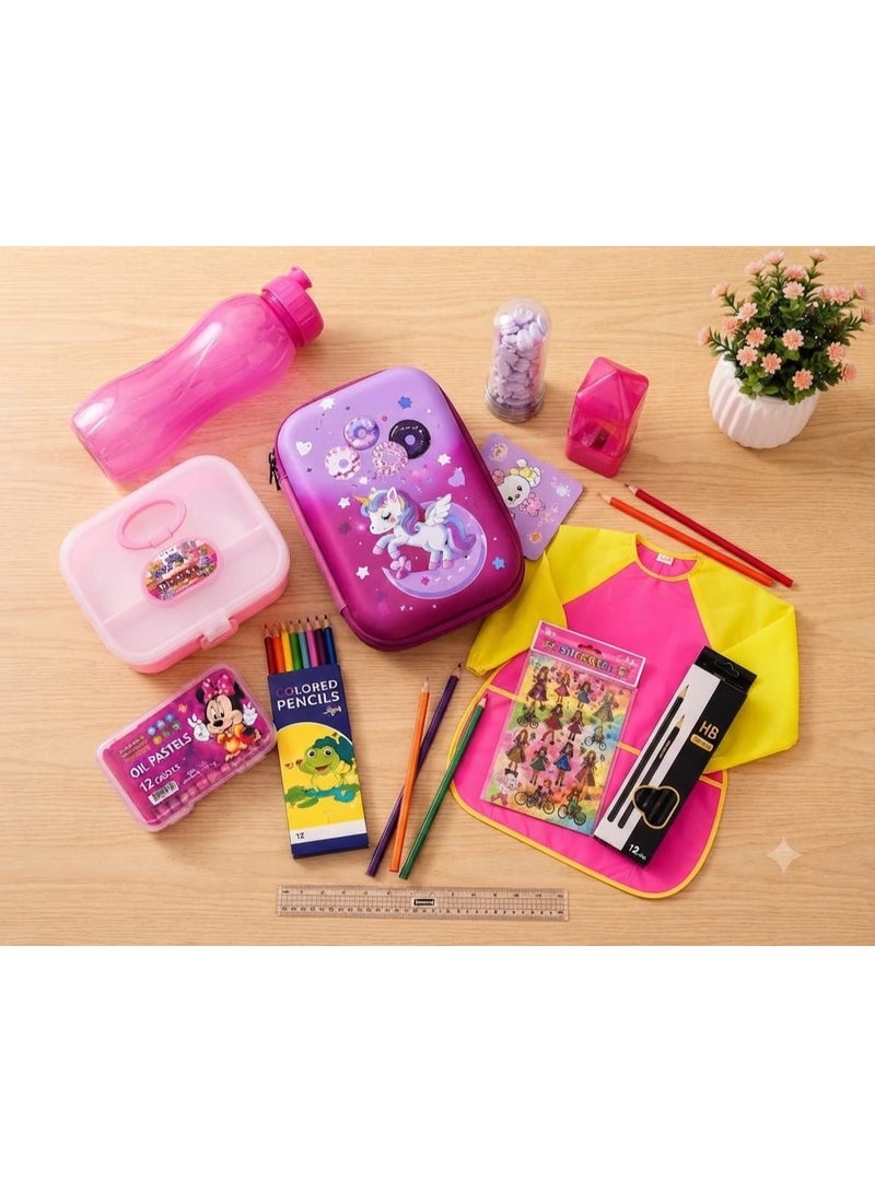 A comprehensive set of school supplies featuring attractive designs of famous cartoon characters—perfect as a gift for special occasions or the back-to-school season. - Image 1