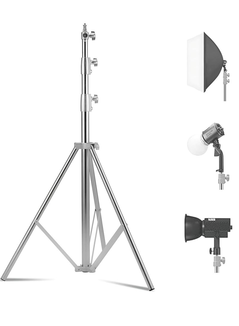 Arabest Photography Light Tripod Stand 280cm Adjustable Heavy Duty Stainless Steel Reflector Holder Max Load 10kg, Foldable Telescopic Video Studio Lighting Floor Tripod Stand for Softbox Umbrella Backgrounds - Image 1