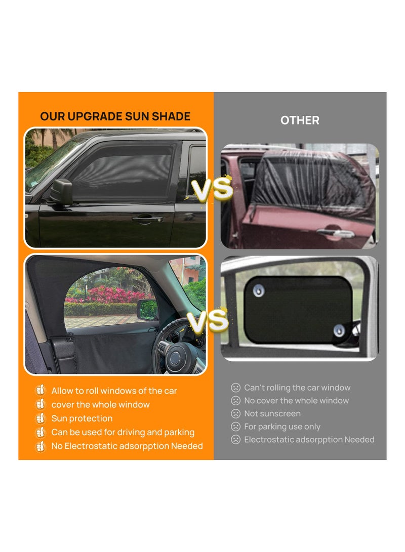 SYOSI Car Window Shades, Front Side Window, 2 PCS Breathable Mesh Side Window Sun Shade for Driver, Front Side Window Screen for Camping, Protection Privacy, Family When Parking on Trips (125 x 50cm) - Image 2