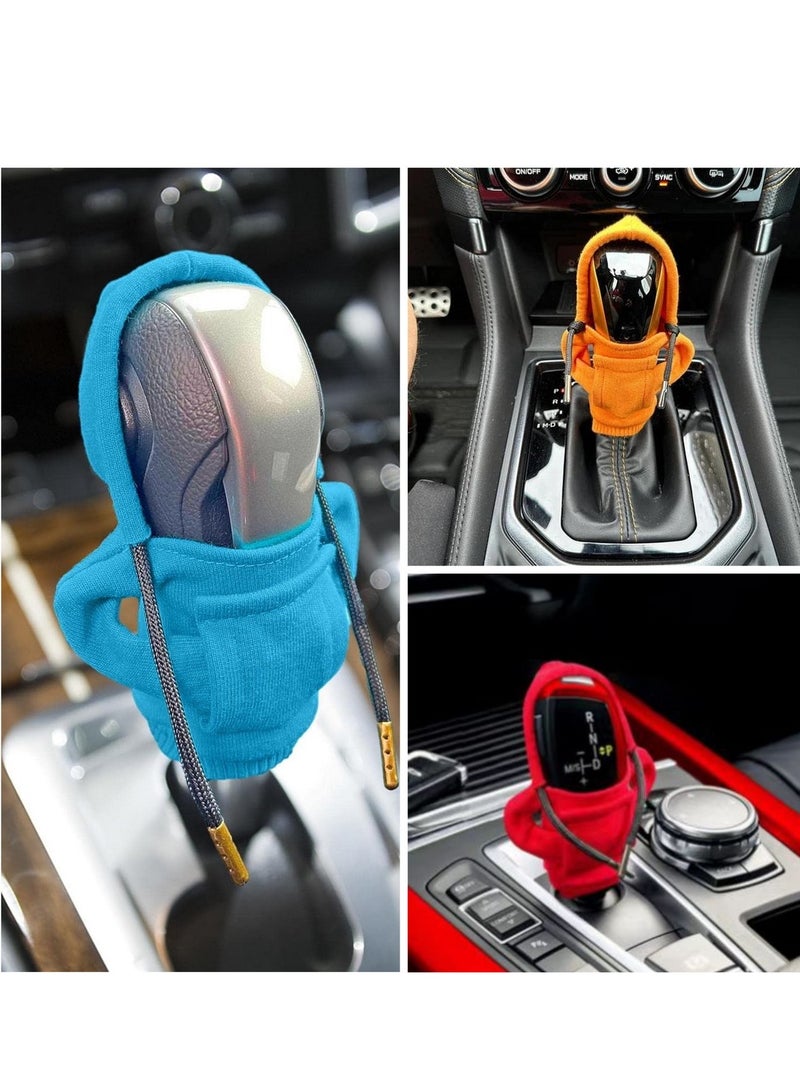 Generic Car Shifter Hoodie  Gear Shift Sweatshirt Auto Gear Shift Knob Cover Funny Sweater Hoodie for Gearshift for Most Vehicles  3pcs  Blue and Red and Orange - Image 5