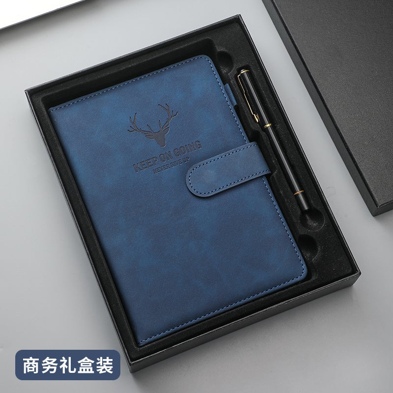 New Deer Head Buckle Notebook Business Office Notepad Simple High-Grade Thickened Retro Conference Recording Book - Image 5