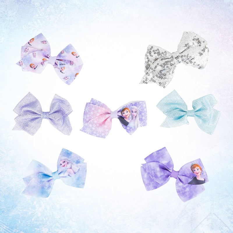 Luv Her Frozen 2 Girls 7 Piece Princess Hair Bow Set - Image 2