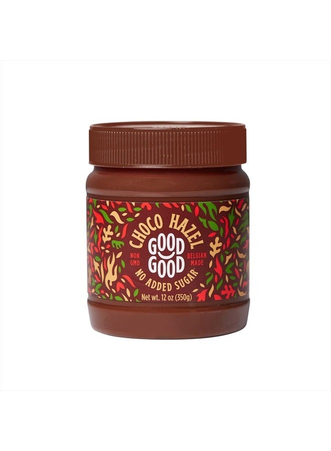 Good Good GOOD GOOD No Added Sugar Belgian Choco Hazel Spread - Chocolate Spread with Natural Sweeteners - Gluten Free - Vegetarian Friendly - 12oz / 350g (Pack of 1)  - Image 1
