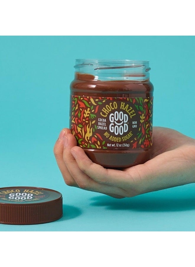 Good Good GOOD GOOD No Added Sugar Belgian Choco Hazel Spread - Chocolate Spread with Natural Sweeteners - Gluten Free - Vegetarian Friendly - 12oz / 350g (Pack of 1)  - Image 4