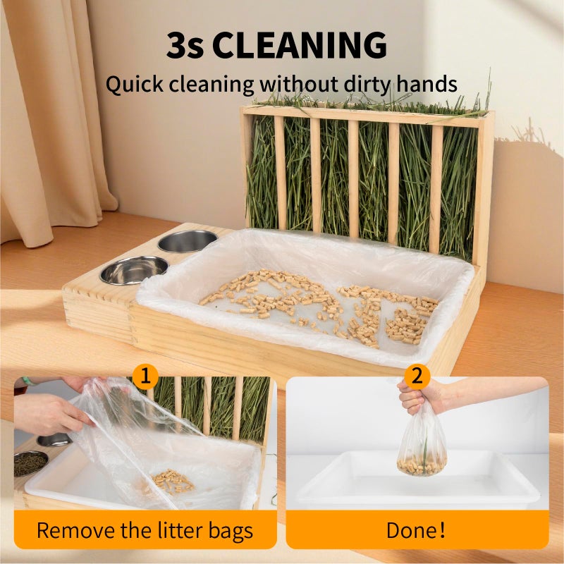 BESNEW Small Animal Bedding & Litter,50 pcs Disposable Rabbit Cage Liner Bags 3s Quick Clean for Bunny Cat Guinea Pig Ferret Chinchilla - Image 3