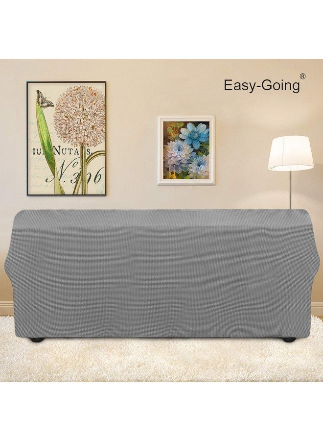 Easy-Going Easy-Going Stretch Sofa Slipcover 1-Piece Sofa Cover Furniture Protector Couch Soft with Elastic Bottom for Kids, Polyester Spandex Jacquard Fabric Small Checks (Sofa, Light Gray)  - Image 3