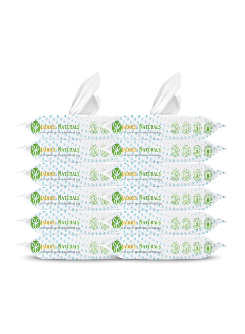 Jadole Naturals Baby Wipes 99.9% Water Baby Diaper Textured, 720 Count Aqua Pure Sensitive Hypoallergenic and Unscented - Image 1