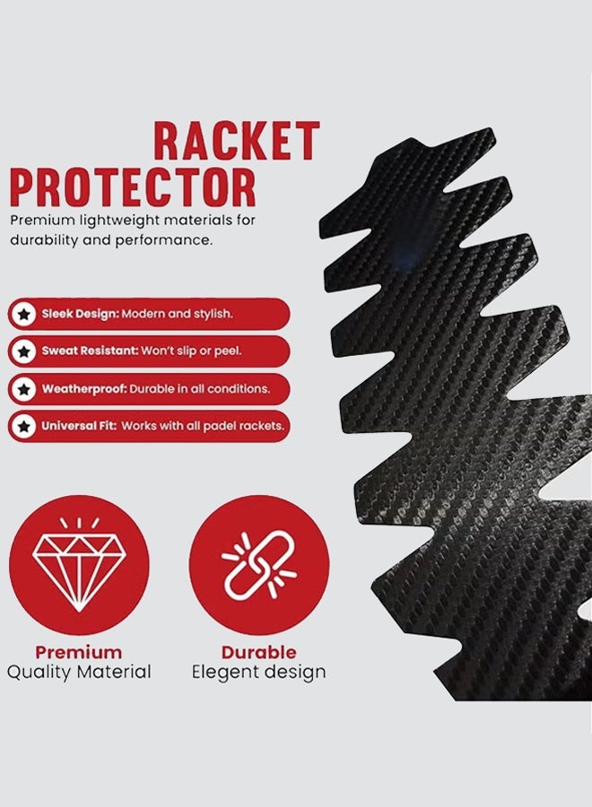 بكومور قطعتان من واقيات مضرب البادل، شريط حماية من ألياف الكربون، مناسب لجميع أنواع مضارب البادل، واقي لحواف الإطار، خفيف الوزن، متين، مقاوم للخدش، ماص للصدمات، مناسب لمضارب البادل والتنس. - Image 2