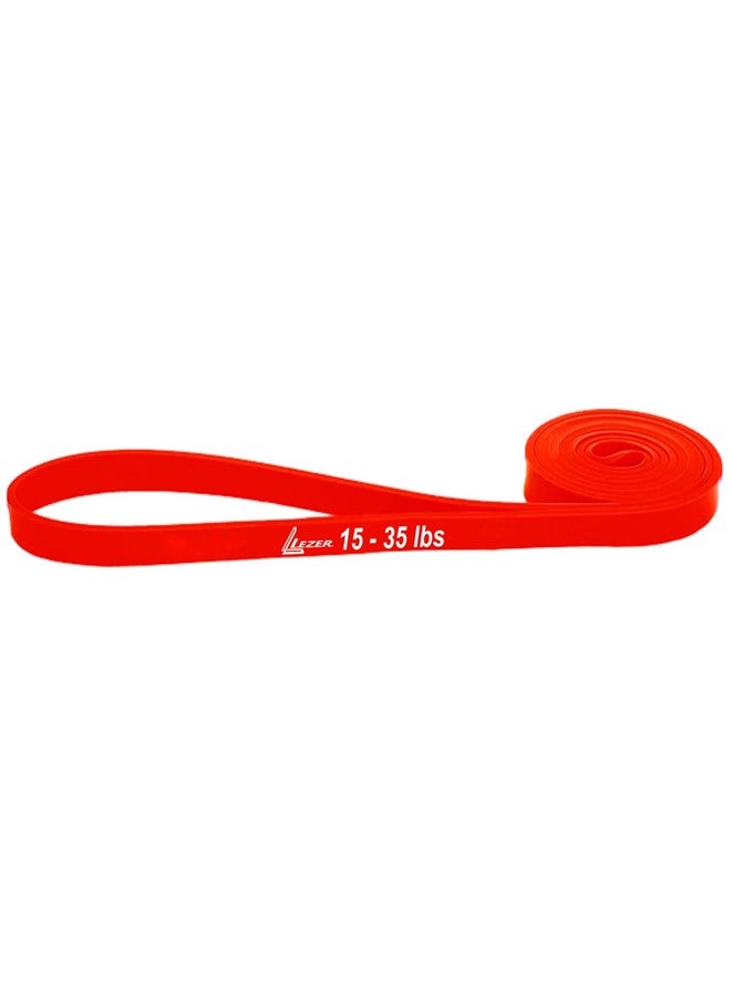 LEZER Resistance Band, Pull Up Bands, Exercise Bands, Workout Bands, Elastic Bands, Home Gym Fitness, Stretching, Physical Therapy, Training, Yoga, with Instruction, 15-35 lbs, Red - Image 1