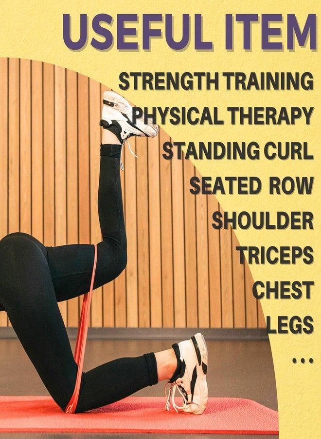 LEZER Resistance Band, Pull Up Bands, Exercise Bands, Workout Bands, Elastic Bands, Home Gym Fitness, Stretching, Physical Therapy, Training, Yoga, with Instruction, 15-35 lbs, Red - Image 4