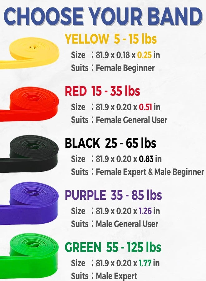 LEZER Resistance Band, Pull Up Bands, Exercise Bands, Workout Bands, Elastic Bands, Home Gym Fitness, Stretching, Physical Therapy, Training, Yoga, with Instruction, 15-35 lbs, Red - Image 2