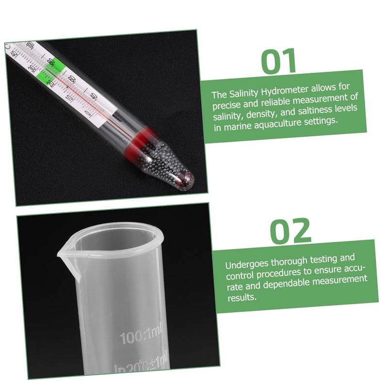 Garneck 1set Hydrometer Tester Tool for Aquariums Accurate Water Density Measurement Includes Box and Measuring for Aquaculture - Image 2