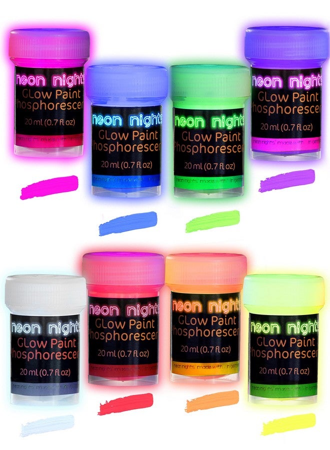نيون نايتس مجموعة طلاء ذاتي مضيئة متوهجة في الظلام من 8 قطع - Image 1
